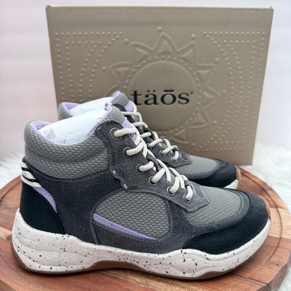 Taos Advance Mid Sneaker Women 7.5 Graphite Lavender NEW Suede Mesh SHM-14149